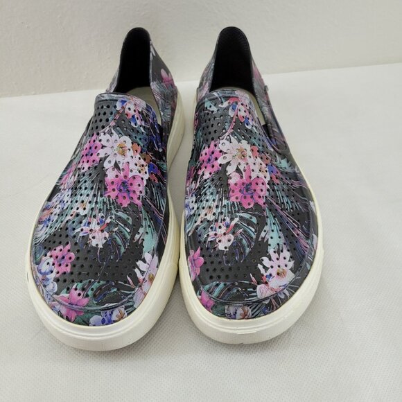 Crocs Shoes Women's 9 Black Floral 204623 Citilane Roka Slip On Perforated - Picture 2 of 16